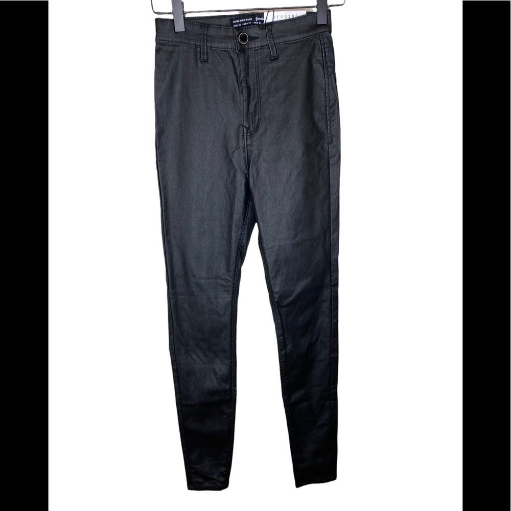 ASOS Stradivarius Black Coated Jeggings - Picture 2 of 8